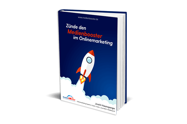 Buchcover - Zünde den Medienbooster im Onlinemarketing